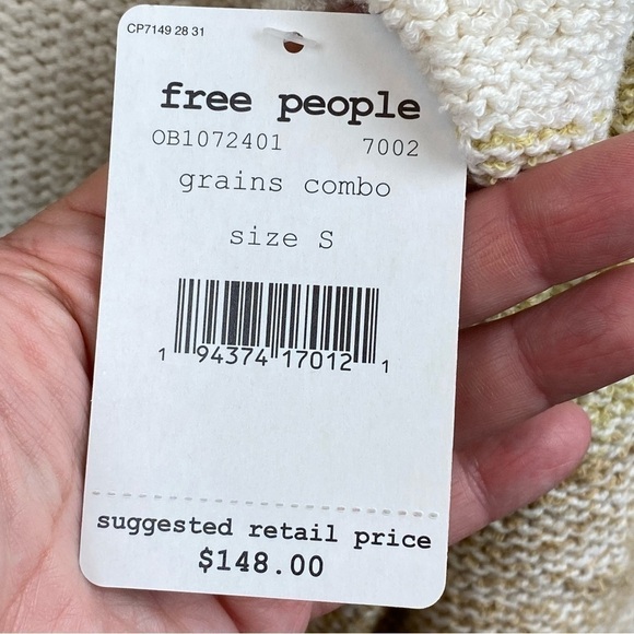 Free People Southport Beach Striped Oversized Button Front Cardigan Size Small - Picture 12 of 14